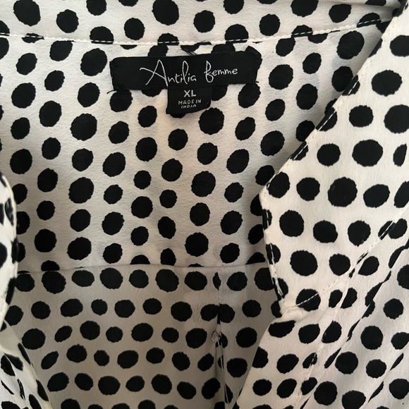 Antilia Femme Polka Dot Button Down Blouse - Picture 3 of 7